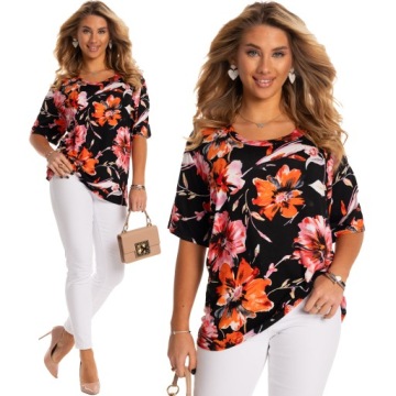 Modna Wygodna Piękna Luźna BLUZKA DAMSKA Plus Size Dużo Rozmiarów
