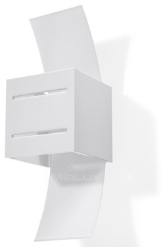 Kinkiet lampa ścienna biała LORETO liniowy prześwit szkło/aluminium SOLLUX
