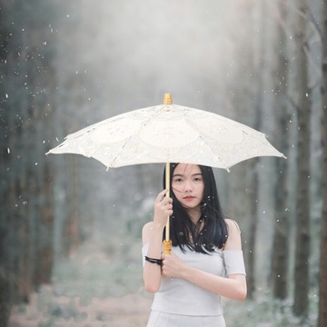 Бежево-коричневый автоматический зонт