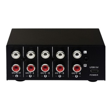 1 in 4 Out Stereo Signal Source Splitter Audio Fre
