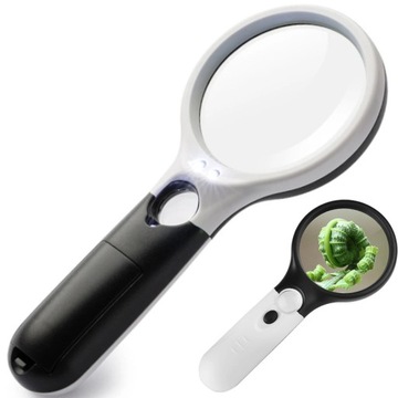 LUPA DO CZYTANIA PODŚWIETLANA LED SZKŁO POWIĘKSZAJĄCE PREZENT BABCI DZIADKA