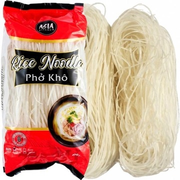 Wietnamski Makaron Ryżowy Wstążki Tasiemki 1mm BezGlutenu 400g ASIA KITCHEN