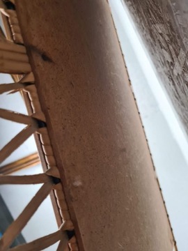 Красивое зеркало в стиле бохо из ротанга 1960-х годов.