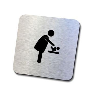 srebrna tabliczka informacyjna WC dziecko