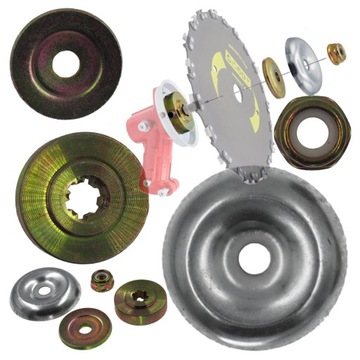 NAKRĘTKA ZESTAW PODKŁADEK do NÓŻA TARCZY KOSY PODKŁADKI MOCOWANIE TARCZ KOS