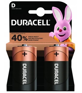 2x MOCNE BATERIE ALKALICZNE DURACELL LR20 D R20