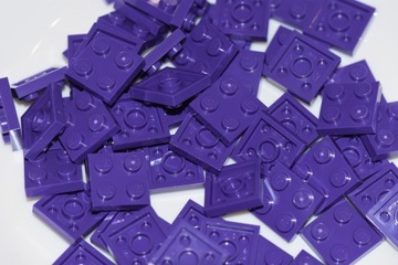 Lego płytka dark purple 2x2 3022 20szt