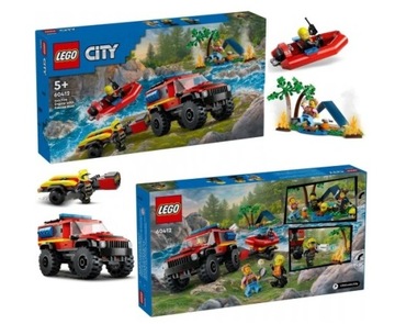 LEGO CITY 60412 TERENOWY WÓZ STRAŻACKI Z ŁODZIĄ RATUNKOWĄ