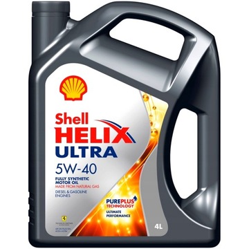 Olej silnikowy SHELL Helix Ultra 5W-40 Diesel Benzyna LPG 4L Syntetyczny