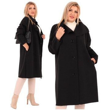 PŁASZCZ PRZEJŚCIOWY DŁUGI POLSKI PRODUCENT ELEGANCKI DUŻE ROZMIARY