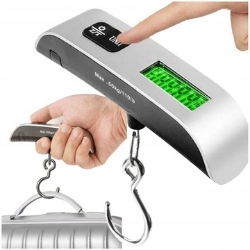 Цифровые весы для багажа, ЖК-дисплей, электронные весы, 110 фунтов/50 кг.