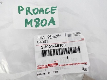 TOYOTA PROACE II 16- ZNAK LOGO NÁPIS VÍKO KUFRU ZADNÍ CHRÓM NOVÝ ORIGINÁLNÍ