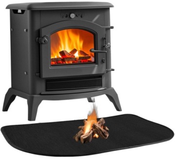 Ognioodporna czarna mata kominkowa 80x50cm aż do 1200°c podkłada do pieca
