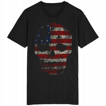 Skull USA Koszulka Flaga Czacha Czaszka Ameryka