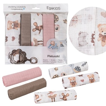 ZESTAW 5x PIELUCHA PIELUSZKI KOLOROWA TETROWA 70x80 BAWEŁNA PREMIUM