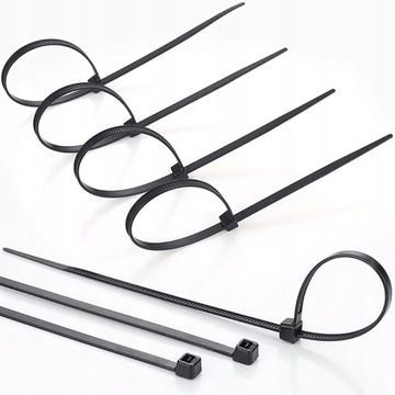 КАБЕЛЬНЫЕ Стяжки ПРОЧНЫЕ ЧЕРНЫЕ НЕЙЛОНОВЫЕ СВЯЗИ 4,8X300 ММ