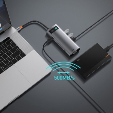 Адаптер-разветвитель Baseus HUB 9 в 1 USB-C — USB 3.0 RJ45 HDMI USB-C PD