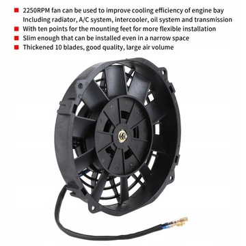 ВЕНТИЛЯТОР КОНДИЦИОНЕРА ВОЗДУХА 12 В 80 Вт 8 дюймов 2250 об/мин