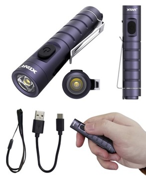 WIELOFUNKCYJNA MOCNA MINI LATARKA BRELOCZEK NA USB-C 650LM 65M LEDY 7.5CM