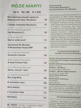 RÓŻE MARYI Nr 5 (528) maj 1989 r.