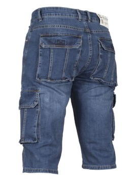 Krótkie spodnie męskie bojówki W:34 90 CM spodenki jeans