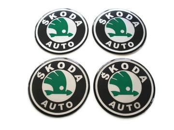 EMBLEMATY NAKLEJKI znaczki logo NA KOŁPAKI dekle felgi dekielki SKODA 70mm