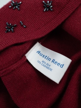 AUSTIN REED SWETER KARDIGAN JEDWAB+KASZMIR, ROZM. L