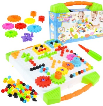ZESTAW KONSTRUKCYJNY MONTESSORI KLOCKI 3D WALIZKA
