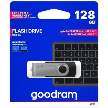 Флеш-накопитель Goodram USB 3.2 Gen 1 UTS3 Goodram, 128 ГБ — черный