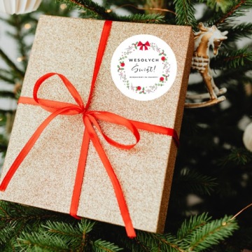 Наклейки MERRY CHRISTMAS Спасибо за покупки, круглые листы, 75 штук, 5 СМ