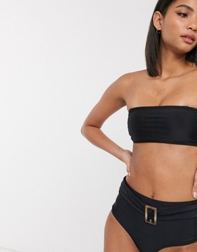 Vero Moda Czarna góra bikini z kwadratowy dekot XS