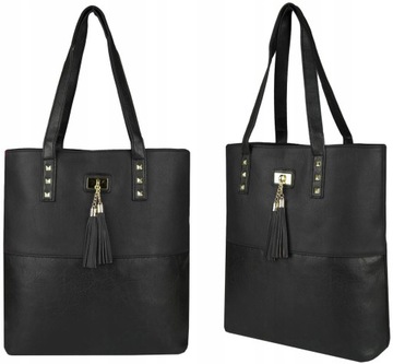 Torebka Damska na ramię TORBA SHOPPER BAG FRĘDZLE A4 TOREBKI DAMSKIE FB30