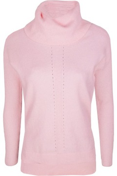 H&M Efektowny Modny Kobiecy Sweter Różowy Sweterek Asymetryczny Golf L 40