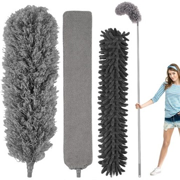 szczotka MIOTEŁKA do kurzu teleskopowa długa 280cm PAJĘCZYN +3 KOŃCÓWKI XXL