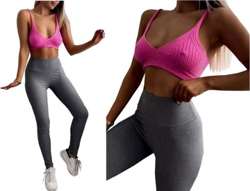 LEGGINSY PRĄŻKOWANE SPODNIE PRĄŻEK GETRY 4XL/5XL