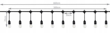 Гирлянда из садовой сетки Сетевые светильники 10 светодиодных лампочек для балкона 5 м IP65