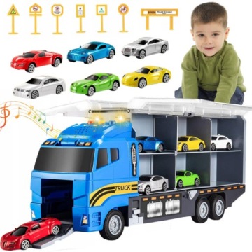 Kamion Transporter Kufřík Na Autíčka Autopřepravník 6 Autíček Se Zvukem Světlo