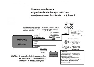 Moduł świateł 0-100% mocy tryb serwisowy +12V