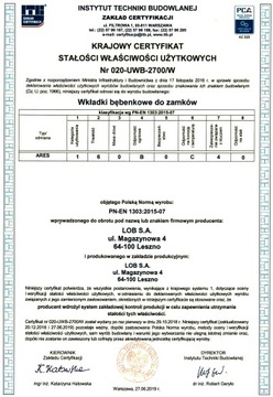 ВСТАВКА ЦИЛИНДРА WG54 31/36 ЛАТУНЬ
