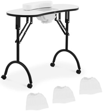 Stolik do manicure składany - biały - 4 kółka PHYSA PHY-MT-14 10040581
