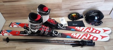 Narty ATOMIC SC 149cm Buty 25.5cm Kask Kijki Gogle