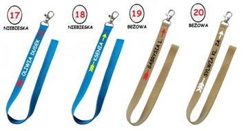 Smycz z nadrukiem imię, nazwisko, klasa - wiele kolorów do wyboru