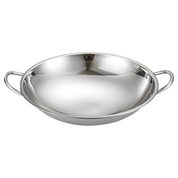 Patelnia Wok ze stali nierdzewnej z podwójnym
