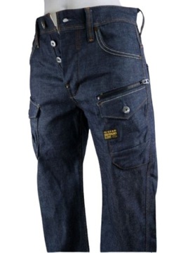 G-Star Navy Attacc Straight spodnie jeansy W29 L34