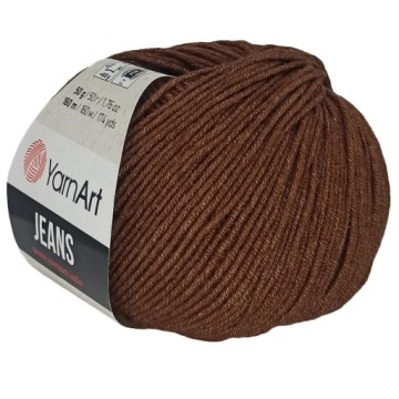 YARNART JEANS 70 коричневая пряжа