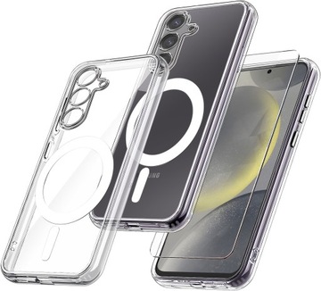 Etui do Samsung Galaxy S24 WZMACNIANE do MAGSAFE ANTI SHOCK + Szkło 9H