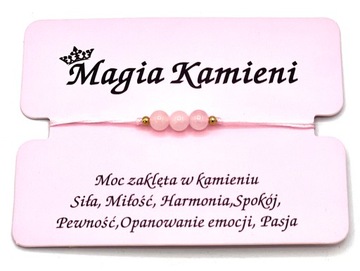 Kwarc różowy, bransoletka z kamienia