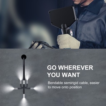 Kamera inspekcyjna endoskop duet ruchoma głowica 210° 1M 8LED 32GB SD IP67