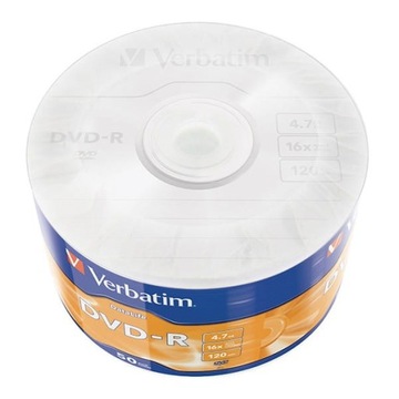 VERBATIM DVD-R ДИСКИ 4,7 ГБ 50 шт. DataLife