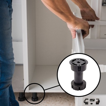 4 x NÓŻKA STOPKA MEBLOWA KUCHENNA CZARNA H 150 MM